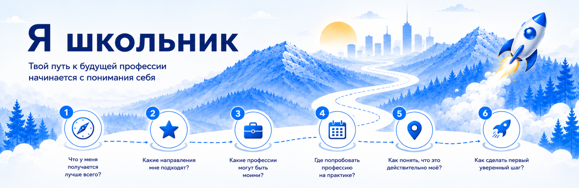 Я школьник. Твой путь к будущей профессии начинается с понимания себя. Дорожная карта вопросов школьника.